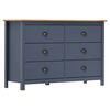 vidaXL Komoda Hill siva 125 x 40 x 80 cm od masivne borovine