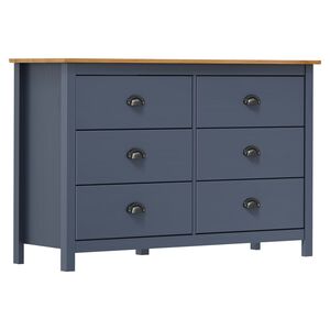 vidaXL Komoda Hill siva 125 x 40 x 80 cm od masivne borovine
