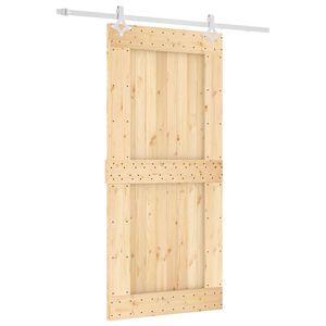 vidaXL Klizna vrata 95 x 210 cm Čvrsta borovina (neobrađena)