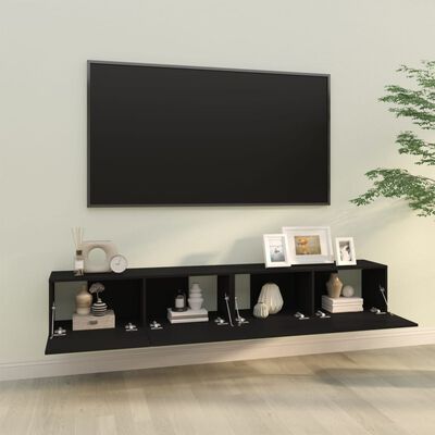vidaXL Zidni TV ormarići 2 kom crni 100 x 30 x 30 cm konstruirano drvo