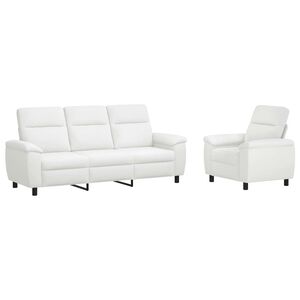 vidaXL Set sofe 2 pcs Bijela Tkanina