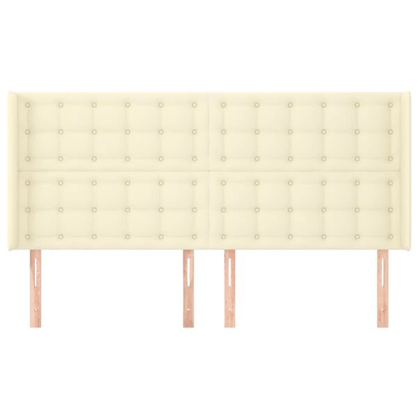 vidaXL Uzglavlje s u&scaron;ima krem 183x16x118/128 cm od umjetne kože