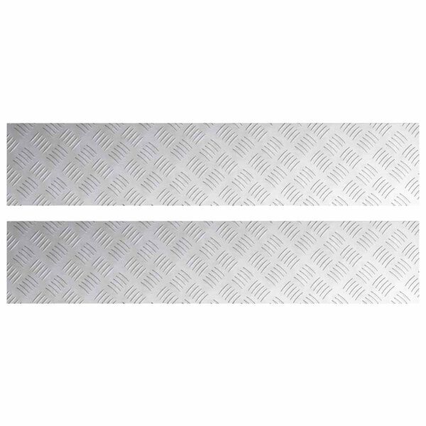 vidaXL Stepenica Pravokutni 2 pcs Srebrno 100 x 20 cm Aluminij