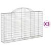 vidaXL Lučne gabionske ko&scaron;are 3 kom 200x30x120/140cm pocinčano željezo