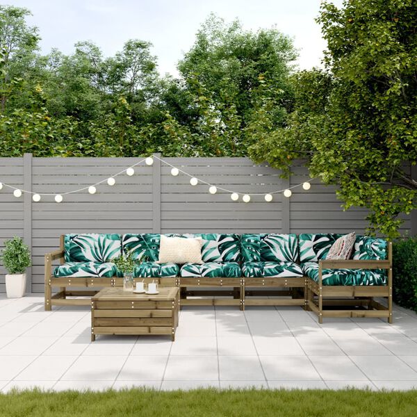 vidaXL 7-dijelni set vrtnih sofa od impregnirane borovine