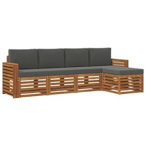 vidaXL Set vanjskih sofa s jastukom 5 pcs Prirodna i antracit