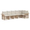 vidaXL Set vanjskih sofa 6 pcs Prirodna i krema bijela Poliester