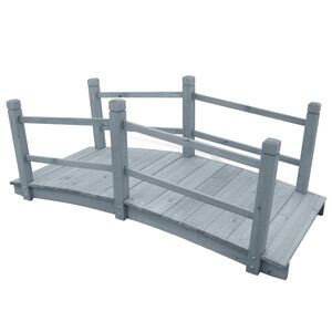 vidaXL Vrtni most sivi 140 x 60 x 56 cm od masivne jelovine