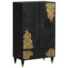 vidaXL Highboard Crna 60 x 33 x 100 cm Čvrsto drvo manga