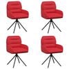 vidaXL Okretne blagovaonske stolice 4 pcs Umjetna koža Crvena
