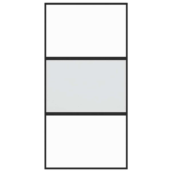 vidaXL Klizna vrata crna 102,5x205 cm od kaljenog stakla i aluminija