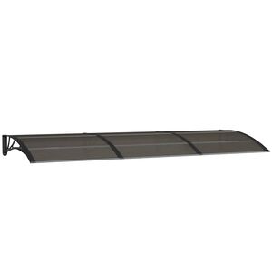 vidaXL Nadstre&scaron;nica za vrata crna 300 x 100 cm polikarbonatna