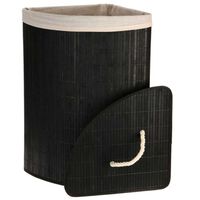 Bathroom Solutions kutna košara za rublje od bambusa crna