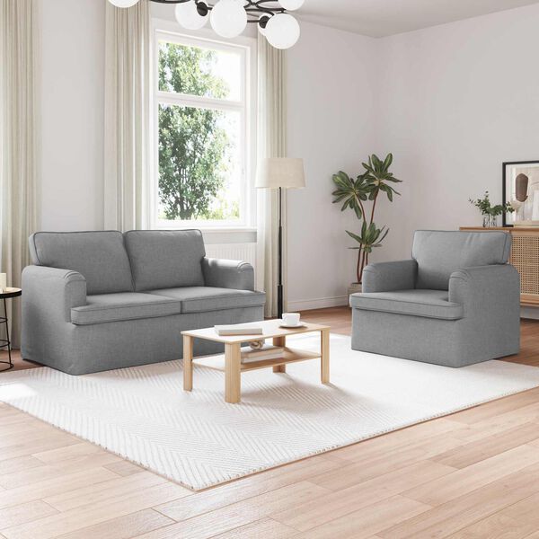 vidaXL Sofa 2 pcs Svijetlo siva