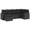 vidaXL 6-dijelni set vrtnih sofa s jastucima crni od poliratana