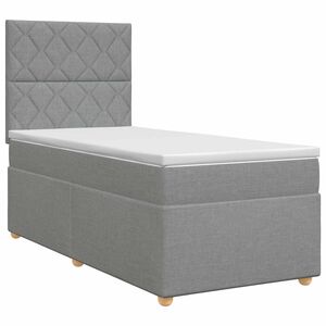 vidaXL Boxspring krevet s madracem Svjetlosiva 100 x 200 cm Tkanina