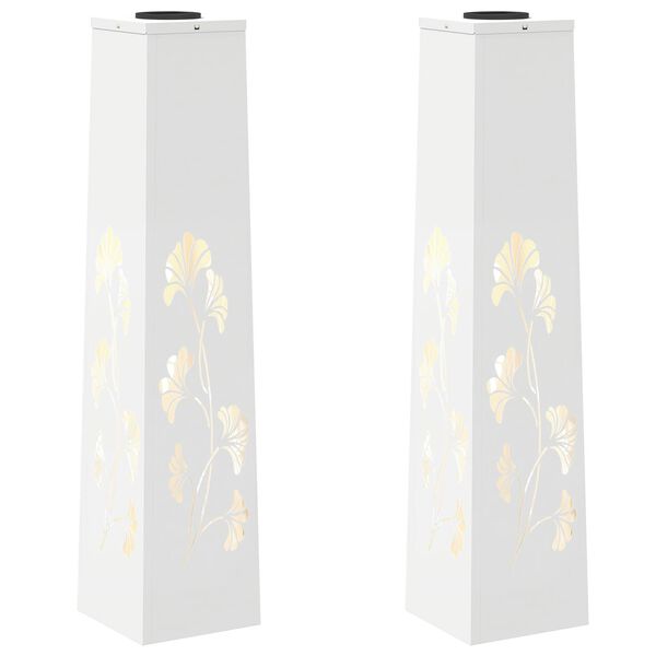 vidaXL Solarna LED svjetlost za stazu 2 pcs Bijelo