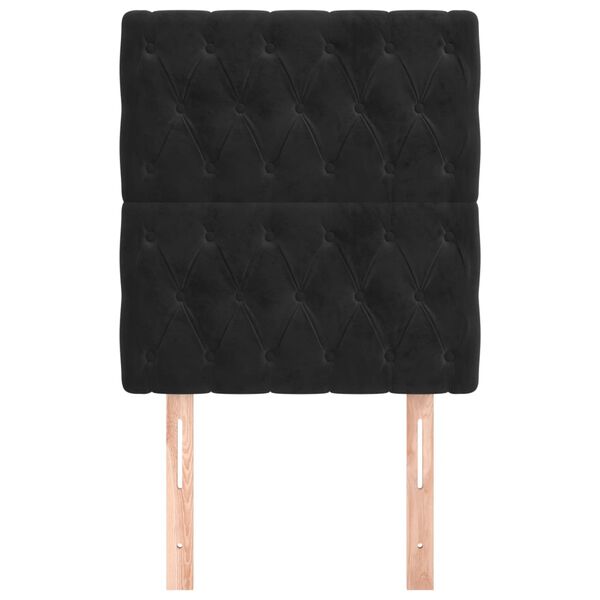 vidaXL Uzglavlje Crno 80x7x118/128 cm Baršunasto