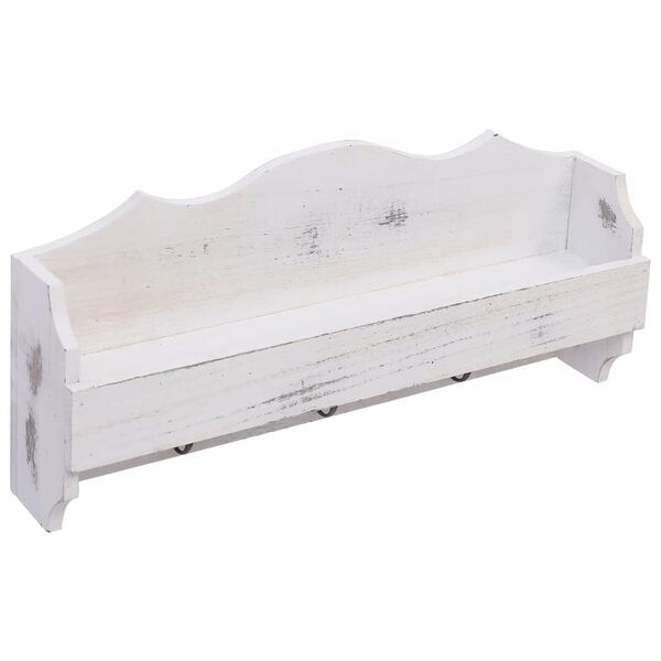 284231 vidaXL Wall Mounted Coat Rack White 50x10x23 cm Wood