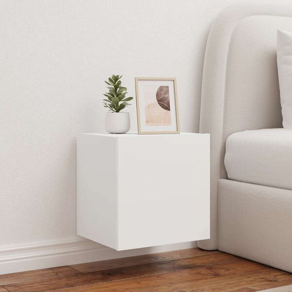 vidaXL Zidni TV ormarići s LED svjetlima 2 kom bijeli 40,5x35x40 cm