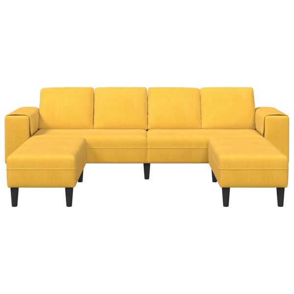 vidaXL Sofa s jastukom Svijetlo žuta 250 x 188 x 76 cm Kordura tekstil