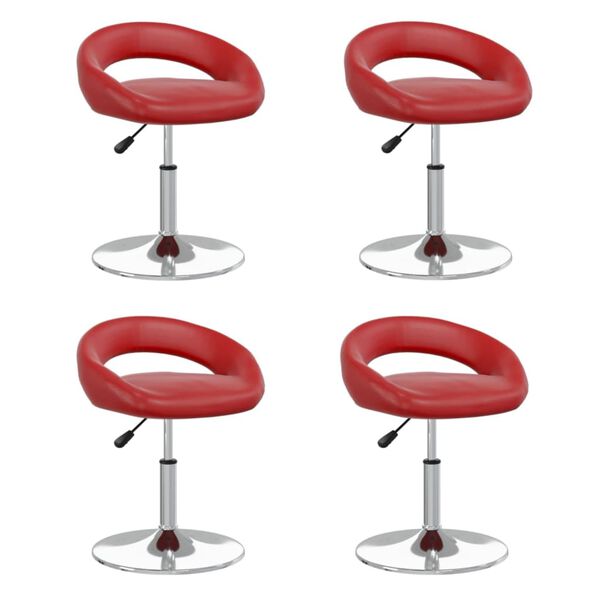 vidaXL Okretne blagovaonske stolice od umjetne kože 4 kom boja vina