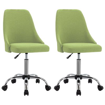 vidaXL Uredske stolice od tkanine s kotačima 2 kom zelene