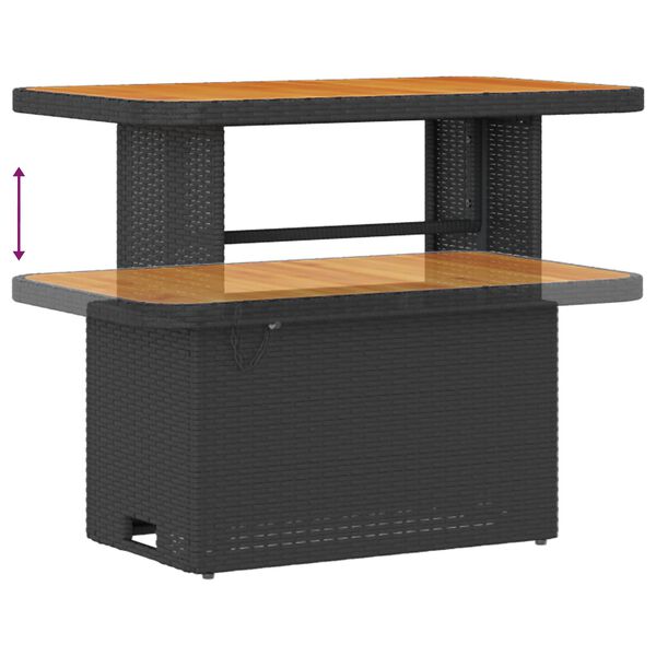 vidaXL Sjedeća garnitura za vrt 8 pcs Crna poliratan