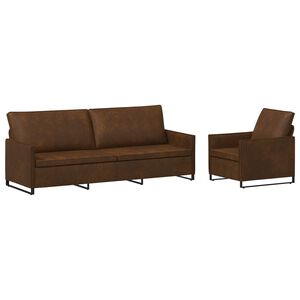vidaXL Set sofe 2 pcs Smeđa Umjetni sued