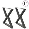 vidaXL Noge za blagovaonski stol 2 kom. antracit 90 x (72-73,3) cm čelik