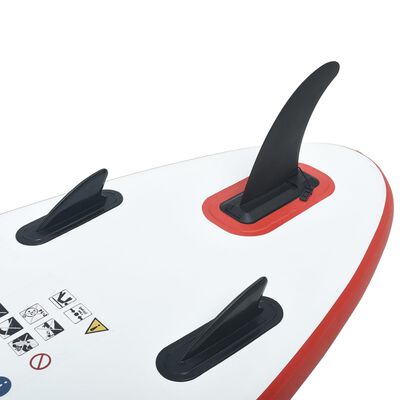 vidaXL Daska na napuhavanje za veslanje stojeći crveno-bijela