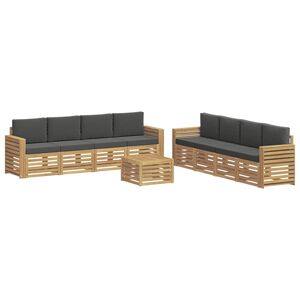 vidaXL Set vanjskih sofa 9 kom. Bijela i antracit Poliester
