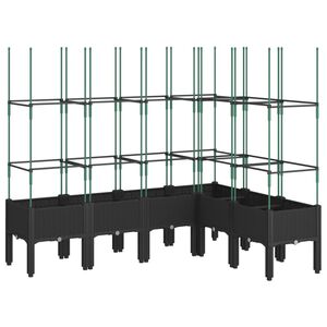 vidaXL Vrtna sadilica s re&scaron;etkom crna 160 x 120 x 142,5 cm PP