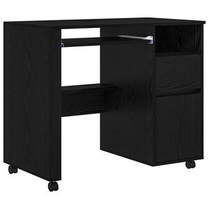 vidaXL Stol s kotačićima Crni hrast Konstruirano drvo 91 x 50 x 77 cm