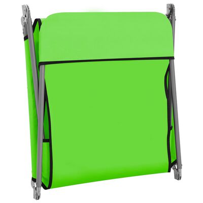 vidaXL Sklopive ležaljke za sunčanje 2 kom od čelika i tkanine zelene