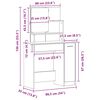 vidaXL Toaletni stol Crni hrast 86,5 x 35 x 136 cm Konstruirano drvo