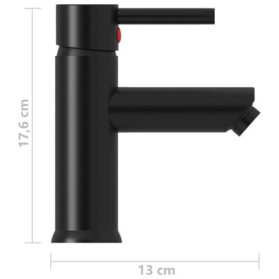 vidaXL Kupaonska slavina za umivaonik crna 130 x 176 mm