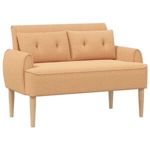 vidaXL Ljubavni kauč s gumbima Bež 117 x 67 x 77 cm Boucl&eacute;