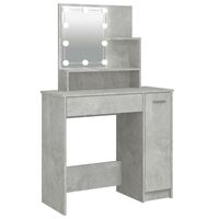 vidaXL Toaletni stolić s LED Siva betona 86,5x35x136 cm