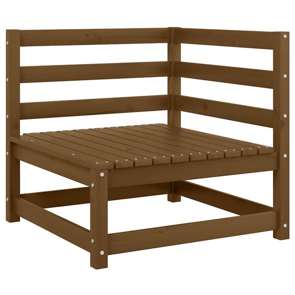 vidaXL Kutna vrtna sofa s krem jastucima od masivne borovine