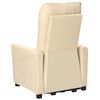 vidaXL Masažna fotelja na podizanje od tkanine krem