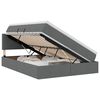 vidaXL LED krevet za pohranu s madracem Tamnosiva 140 x 190 cm Tkanina