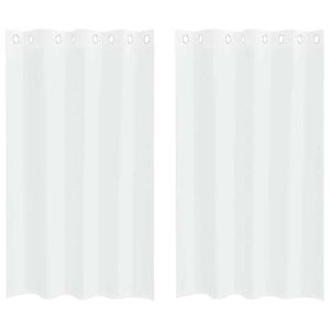 vidaXL Voile zavjesa sa zavjesama 2 pcs Bijelo 175 x 140 cm Poliester