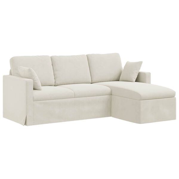 vidaXL Sofa Krema 198 x 134 x 80 cm Bar&scaron;un