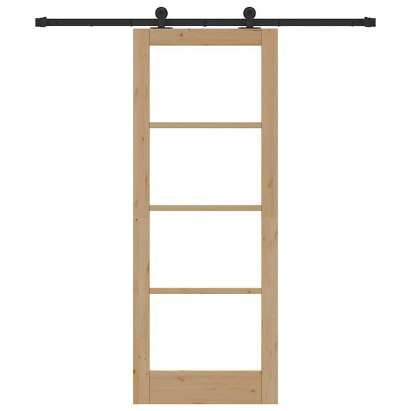 vidaXL Klizna vrata ORKDAL Prirodna i crna 78 x 202 cm