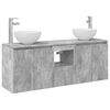 vidaXL Set ormarića za kupaonicu 3 kom. Betonska siva 129 x 35 x 80 cm