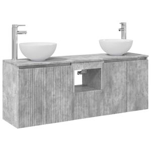vidaXL Set ormarića za kupaonicu 3 kom. Betonska siva 129 x 35 x 80 cm