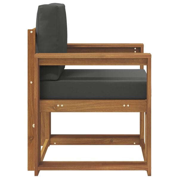 vidaXL Vanjski kauč Čvrsto drvo akacije i poliester Prirodna