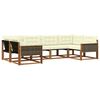 vidaXL Set vanjskih sofa s jastukom 6 pcs Prirodna i krem
