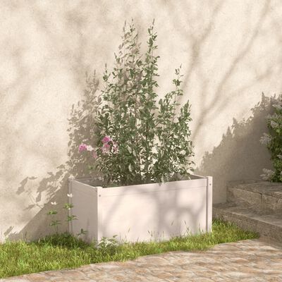 vidaXL Vrtne sadilice 2 kom bijele 100 x 50 x 50 cm masivna borovina